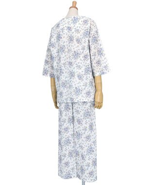 WACOAL パジャマ 7分袖 長袖 長ズボン 綿100%(本体) ローン素材 ミントン レディース NDT265 /ワコール ホワイト