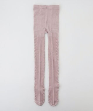 ANY KIDS ジャガードリボン柄タイツ ピンク