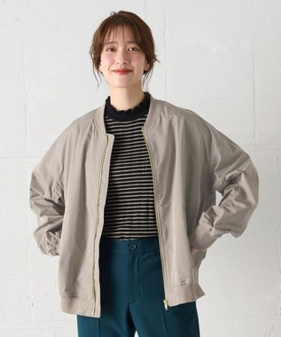 ANY 【洗濯機可能/撥水】MA-1 ギャザーブルゾン ライトモカ