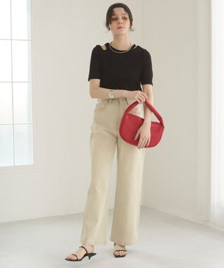 WEGO 【ANGIE VINTAGE】アシンメトリーカットアウトトップス ブラック