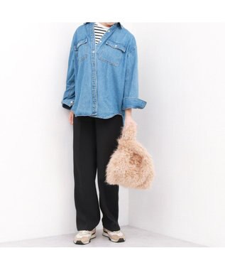 UNBILLION カシュカシュ cachecache / シャギーエコファーショッパーバッグ キャメル