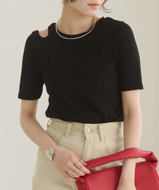 WEGO 【ANGIE VINTAGE】アシンメトリーカットアウトトップス ブラック