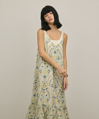 GRACE CONTINENTAL オーナメントembワンピース イエロー