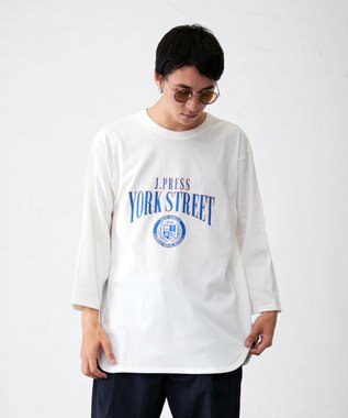 J.PRESS YORK STREET 【UNISEX】センターアーチロゴTシャツ ホワイト系