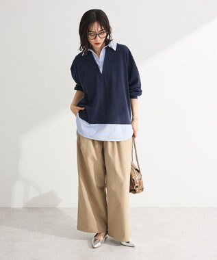 Green Parks 衿レイヤードッキングチュニック Navy