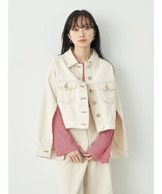 earth music&ecology マントスリーブＧジャン Ecru