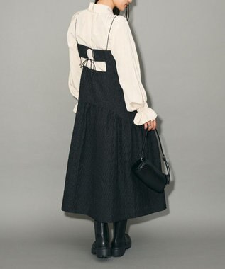 Green Parks ジャガードキャミワンピース Black