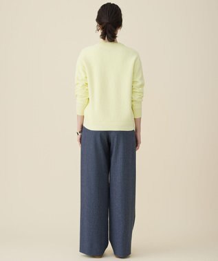 自由区 L 【セットアップ対応】ソフトリネンダンガリーワイド パンツ ネイビー