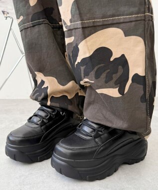 WEGO 【MLサイズ展開】ハイカットベルト厚底スニーカー ブラック