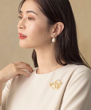 組曲 ラインドロップパール ブローチ ゴールド系