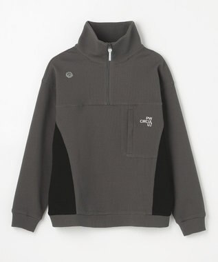 PW CIRCULUS 今が旬トップス！【ドライな肌触り / UV遮蔽率98.9% UVカット / ストレッチ】【WOMEN】ワッフルハーフジップ  ゴルフウェア レディース グレー系