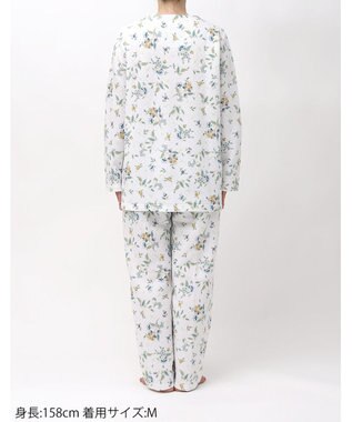 WACOAL ワコール_リラックス＆スリープ パジャマ キルトニット素材(本体) あったか 長袖 長ズボン ミントン レディース NDW458 /ワコール ホワイト