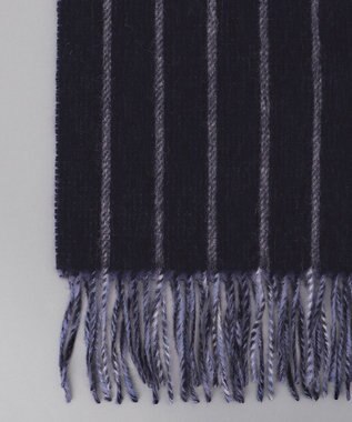 GOTAIRIKU リバーシブルカシミヤ混マフラー ネイビー系1