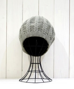 石田製帽 オーガニックコットン アラン編みベレー モスグリーン