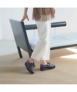 MODE ET JACOMO <carino>【レイン対応】レースアッププラットフォーム ブラック