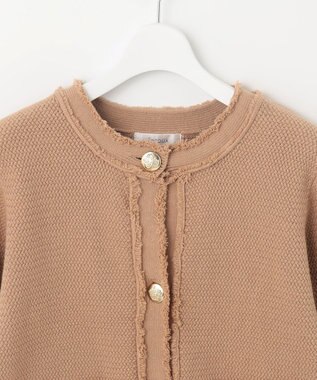 Feroux 【ONWARD CROSSET MAG掲載】ツイードライクニット ジャケット ベージュ系