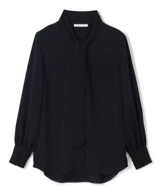 BEIGE， 【WEB限定】MAKALU / ボウタイブラウス Navy×Black