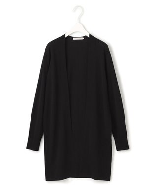 ICB L 【洗える】シンセティックハイゲージ ロングカーディガン ブラック系