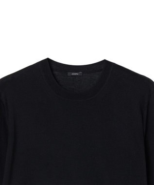 JOSEPH 【洗える】スーパーファインコットンシルク　ラウンドネックニット Black