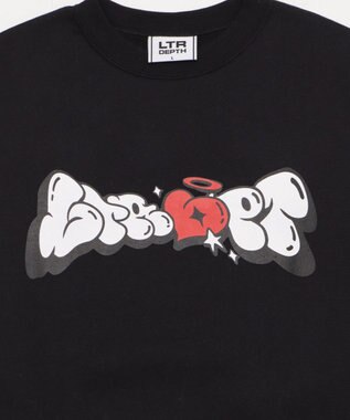 WEGO 【ユニセックス着用ITEM/MLサイズ展開】ハートモチーフプルオーバー ブラック