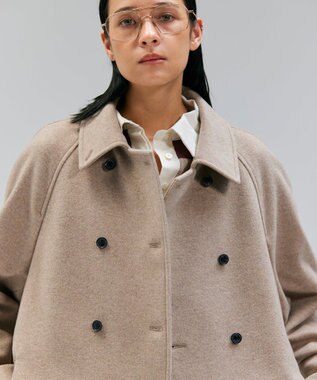 BEIGE， 【VERY NaVY12月号掲載】LABBOCK / ウール混ラグランステンカラーコート Taupe