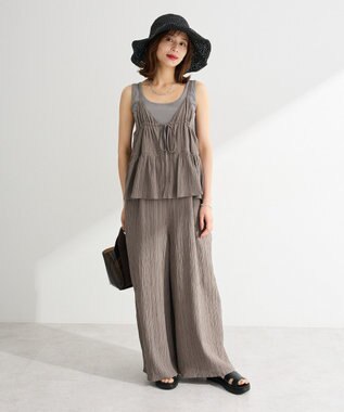 Green Parks ジャガードフリルサロペット Gray