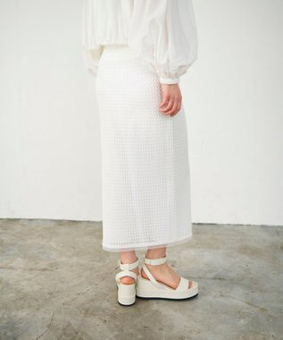 GRACE CONTINENTAL ラッセルメッシュスカート ホワイト