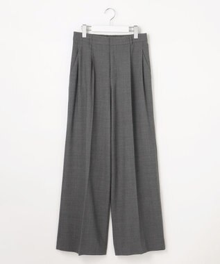 自由区 【SHIHOさん着用】ソフトウールブレンドワイド パンツ チャコールグレー
