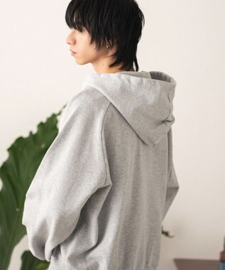 WEGO ショートZIPパーカー 杢グレー