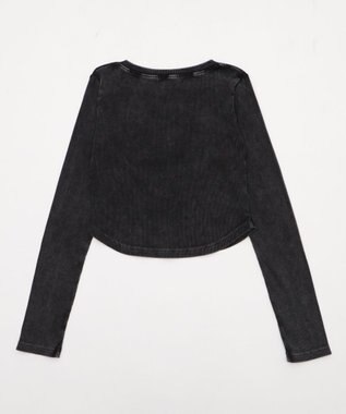 WEGO ヴィンテージウォッシュネックリボントップス スミクロ