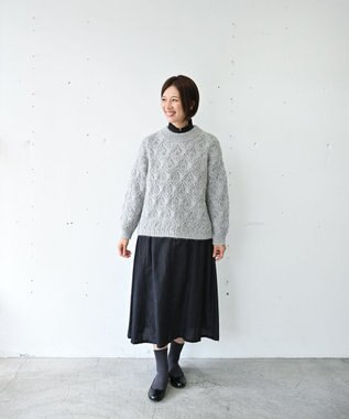 muuc 〈ロングシーズン心地良いウールリネン生地〉後ろウエストゴム有り 両サイドにベルト調節有り 裏地有り スカート ブラック