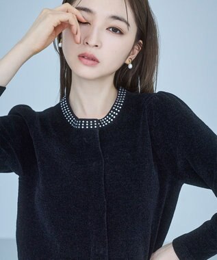 TOCCA MIDNIGHT VELVET ニットジャケット ブラック系