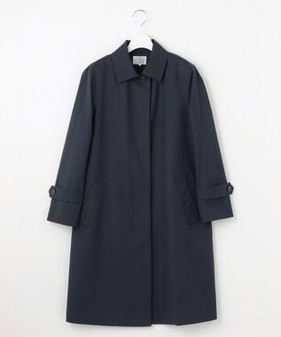 J.PRESS LADIES L コンパクトギャバ ステンカラーコート ネイビー系