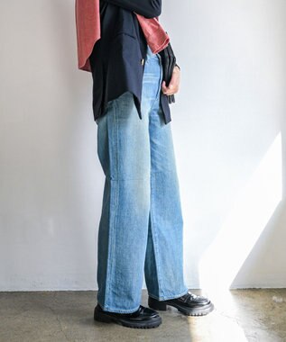 caqu スッキリ足長効果 ハイライズバギーシルエットデニム 3years