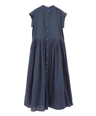 CRAFT STANDARD BOUTIQUE インド綿フレンチスリーブワンピース Blue