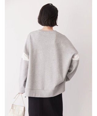 AMERICAN HOLIC 異素材ショルダー切り替えスウェット2 Light Gray Mixture