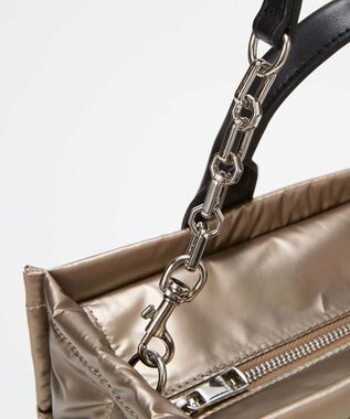 TOPKAPI 【TREASURE TOPKAPI】メタリック パデット ショルダー付 トートバッグ ブロンズ