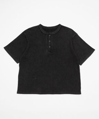 WEGO 【ユニセックス着用ITEM/MLサイズ展開】ワッフルヘンリーネックT（SS） ブラックその他