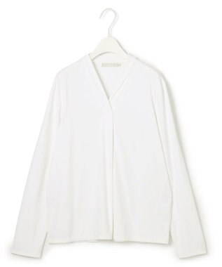 ICB 【洗える】 ウォームジャージー Vネックカットソー オフホワイト系