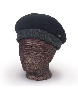 ATRENA 【日本製】Cableberet　ケーブル編みベレー帽 ブラック