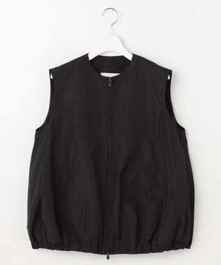 23区 【エステータ】シルクブレンド ライトタフタ ジップアップ ベスト ブラック