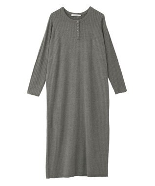 AMERICAN HOLIC バイパチリブヘンリーニットワンピース Gray Mixture