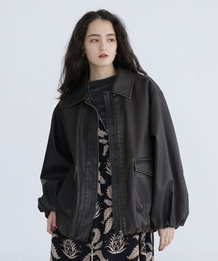 Green Parks ■ＥＳＣＡＲ　フェイクレザーバルーンブルゾン Brown