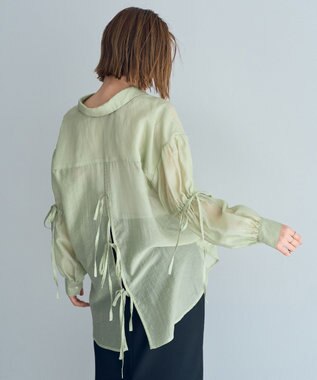 YECCA VECCA バックリボンシアーシャツ Light Green