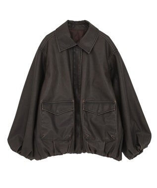 Green Parks ■ＥＳＣＡＲ　フェイクレザーバルーンブルゾン Brown