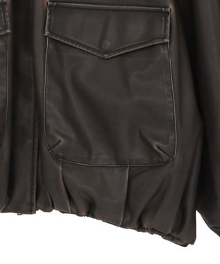 Green Parks ■ＥＳＣＡＲ　フェイクレザーバルーンブルゾン Brown