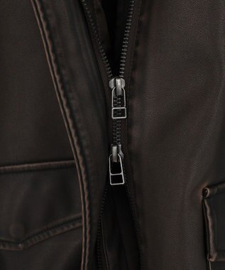 Green Parks ■ＥＳＣＡＲ　フェイクレザーバルーンブルゾン Brown