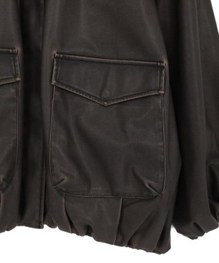 Green Parks ■ＥＳＣＡＲ　フェイクレザーバルーンブルゾン Brown