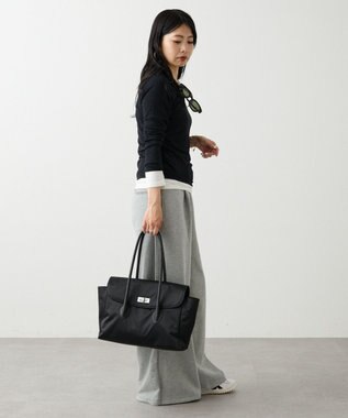 russet 《@__serako.r__企画》クラウズナイロンフラップトートバッグ(CE-1690) Black