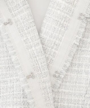 組曲 S 【KUMIKYOKU NAVY】ラメループモールツイード ジャケット ライトグレー系